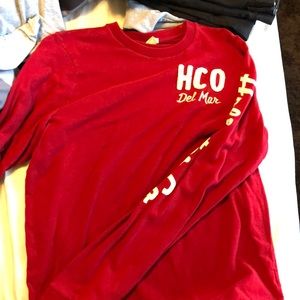 Hollister red long sleeve shirt size M